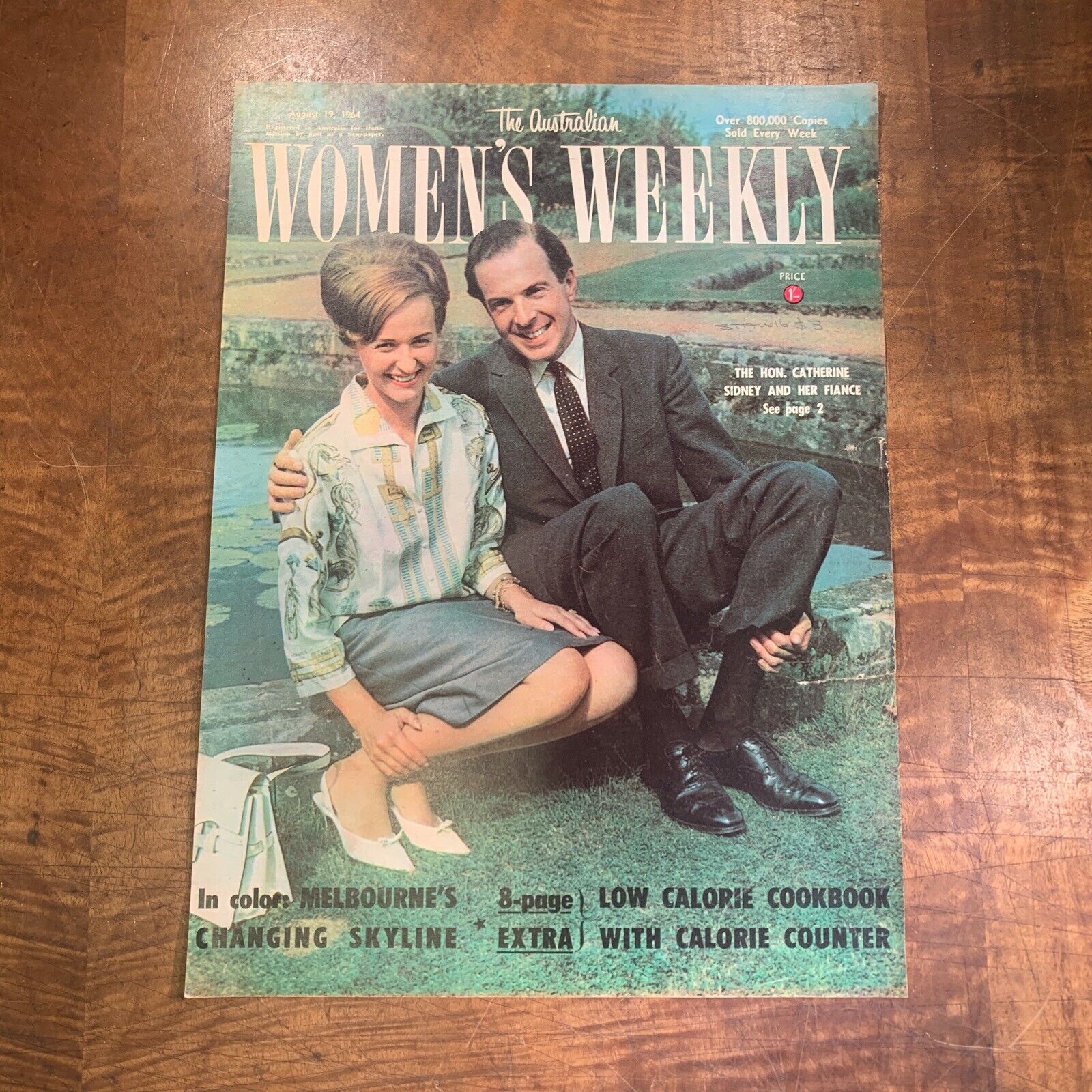 VINTAGE AUGUST 1964 'AUSTRALIAN WOMEN'S WEEKLY' MAGAZINE COVER CATHERINE SIDNEY
