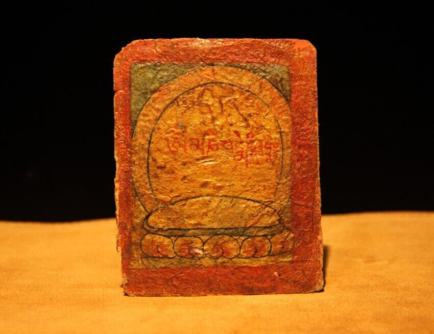 Rare 17th Century Old Antique Tibet Buddhism Tsaklis Miniature Thangka Mantra