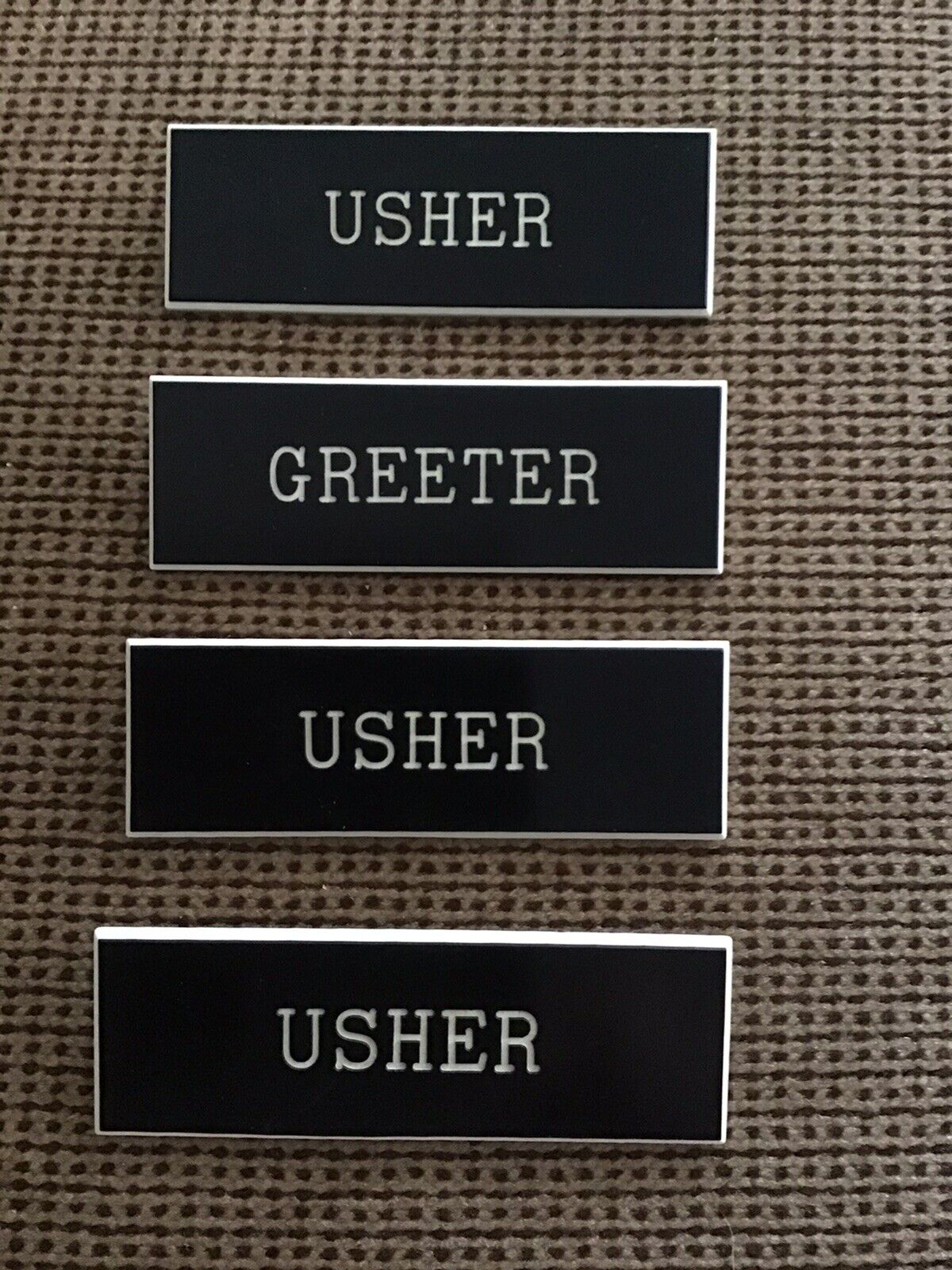 Vintage LOT Usher Greeter Church Funeral Wedding Occasion 4 Employee Pin Set