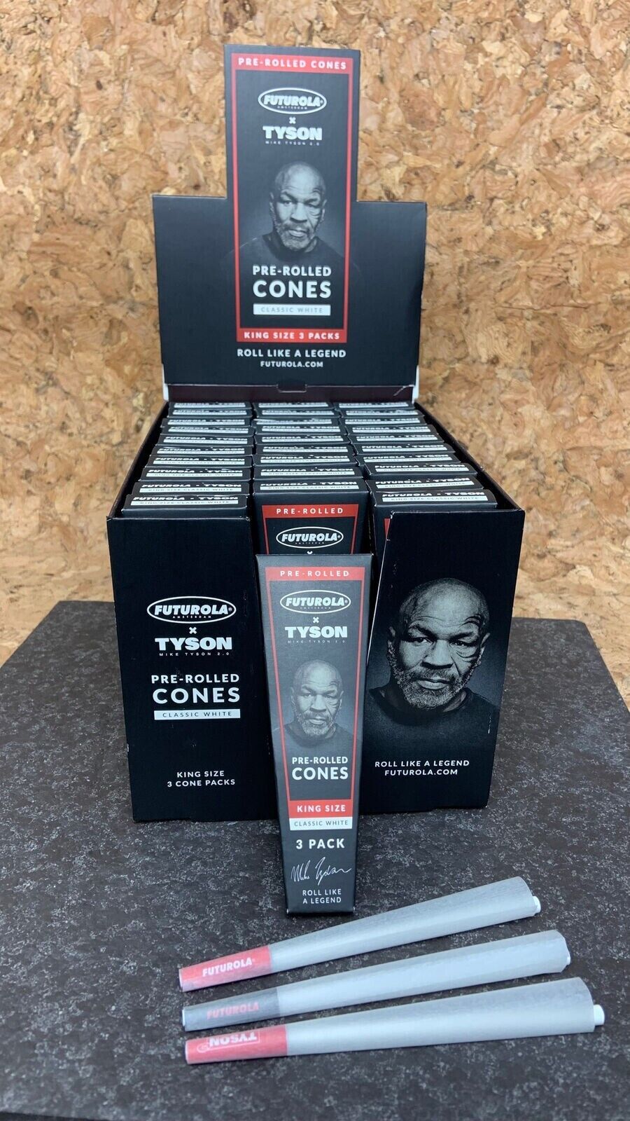 Futurola x Tyson 2.0 | 30X- 3pk King Size Pre-Rolled 90 Cones