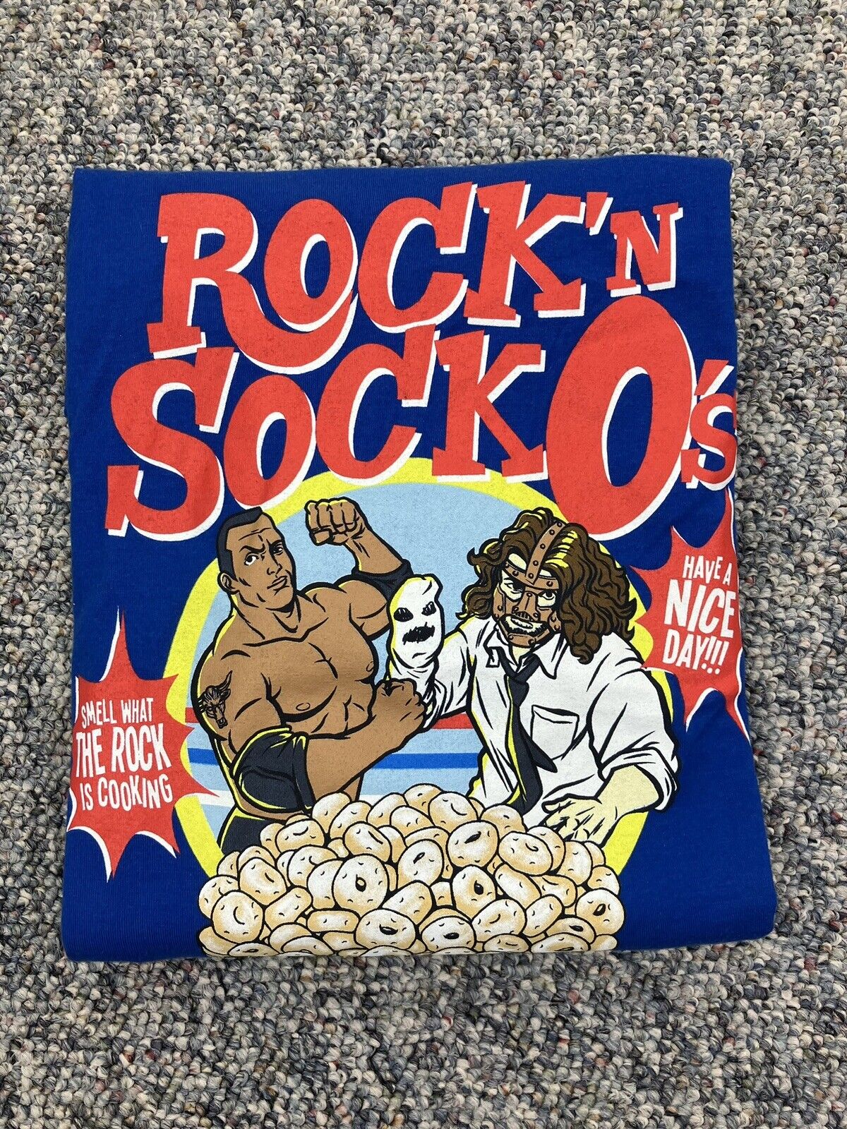 Funko Pop Tees WWE The Rock & Mankind Mick Foley Rock’n SockO’s Shirt XL