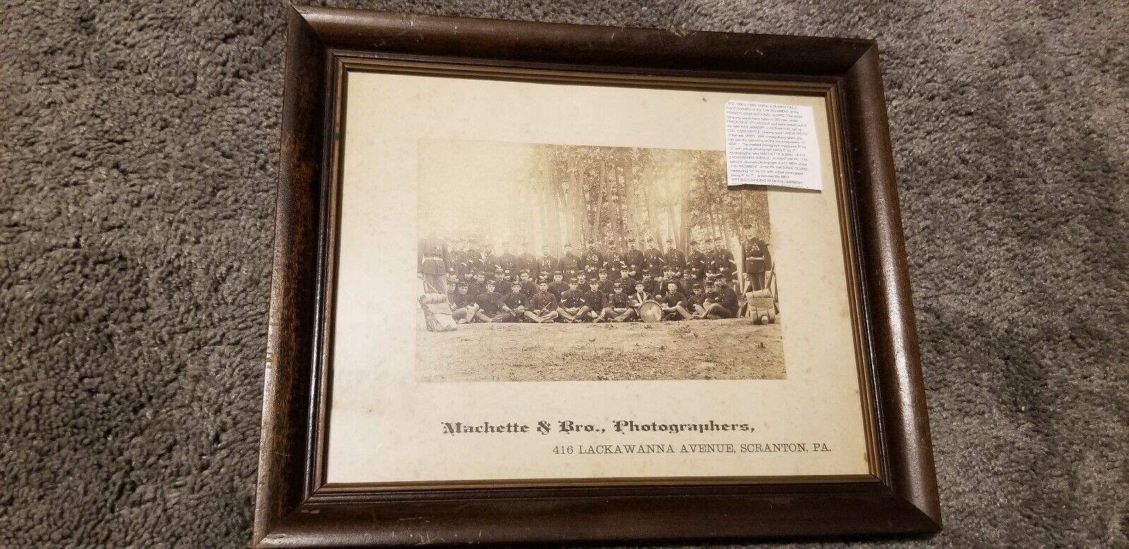 Antique 1894 PA 13th NATIONAL GUARD SCRANTON WATRES U.S. Military Photograph