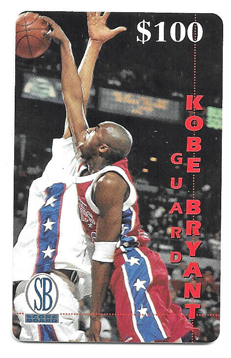 1996 Scoreboard Kobe Bryant $100. Rookie Phone Card SP 658/999