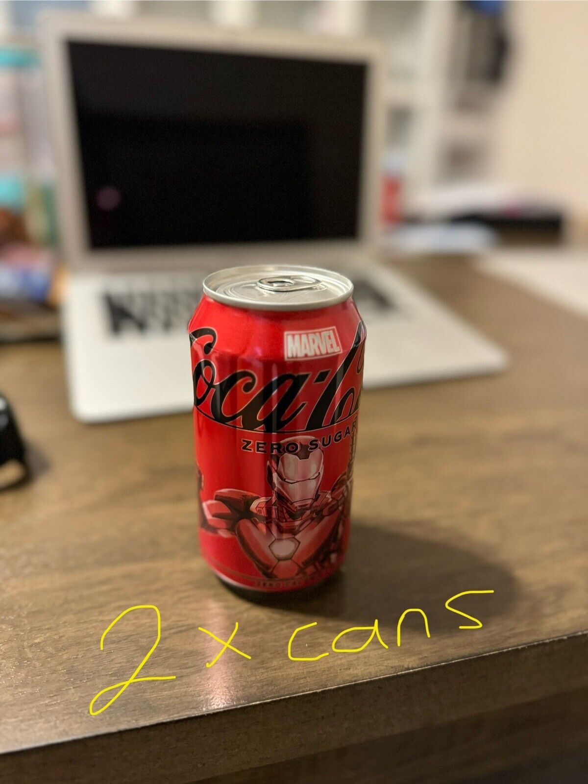 Lot Of 2 Can Of Marvel Coca Cola Coke Zero Sugar Iron Man Ironman UNOPENED