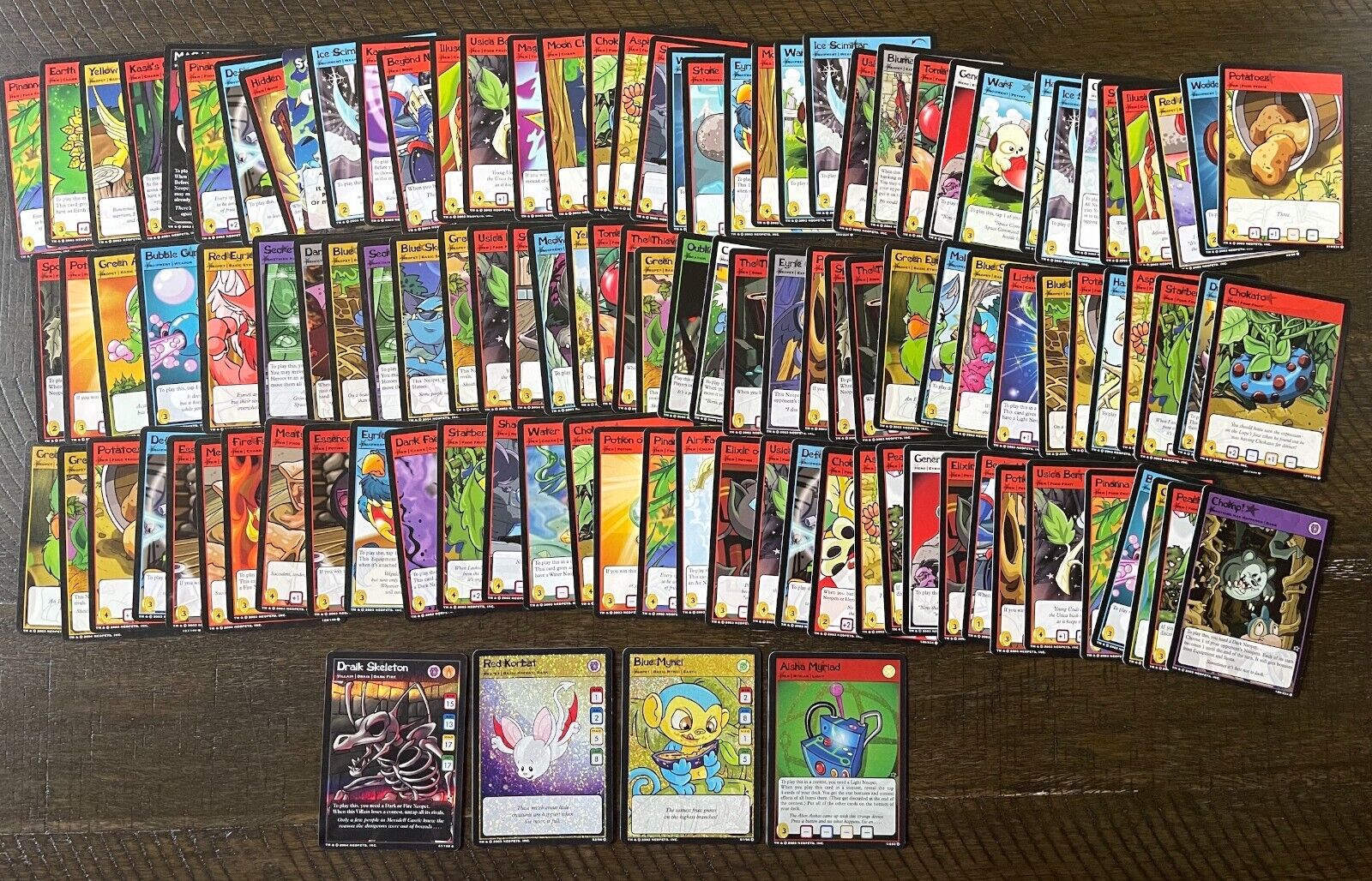 Neopets 2003 Trading Card Game Lot  113 Cards Includes 4 Holos
