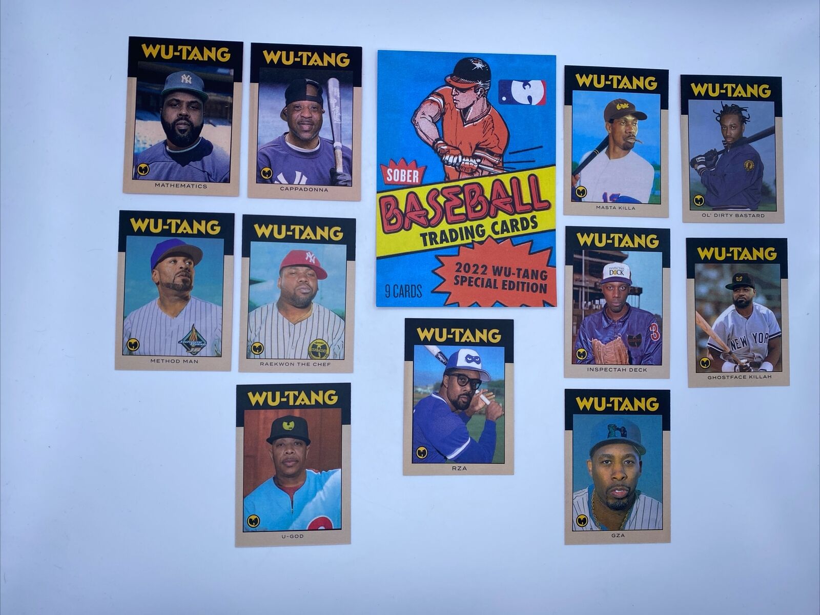 11 Wu Tang Clan Hip Hop Baseball Art Cards RZA GZA ODB METHOD MAN GHOSTFACE