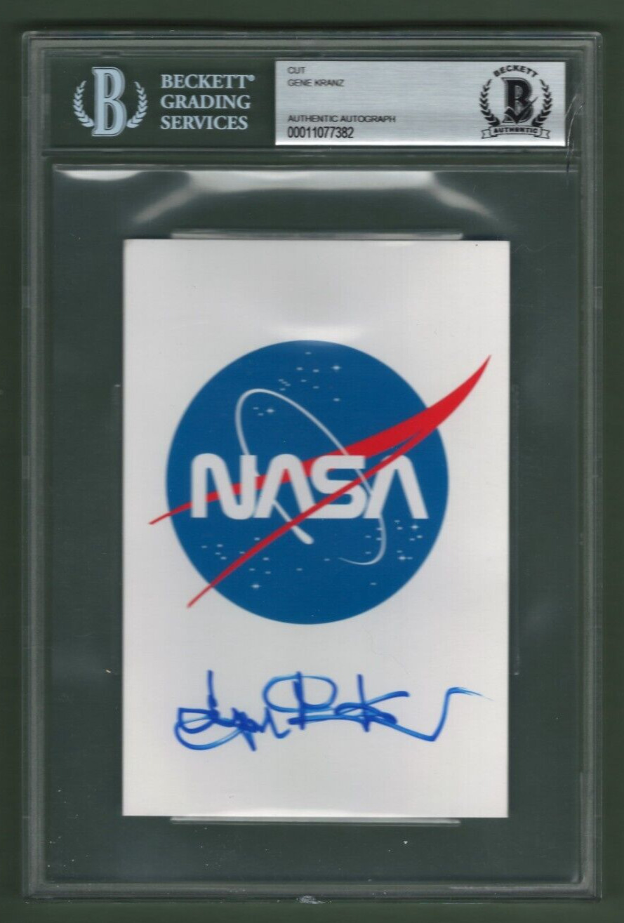 Eugene Kranz Authentic Autographed NASA 4x6 Postcard Beckett BAS Certified