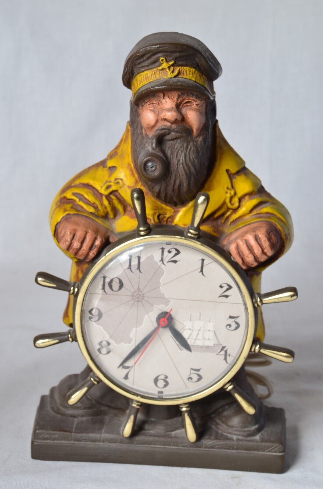 Vintage Mastercrafters Clock 722 Captain Helm Salty Dog Pirate Not Working