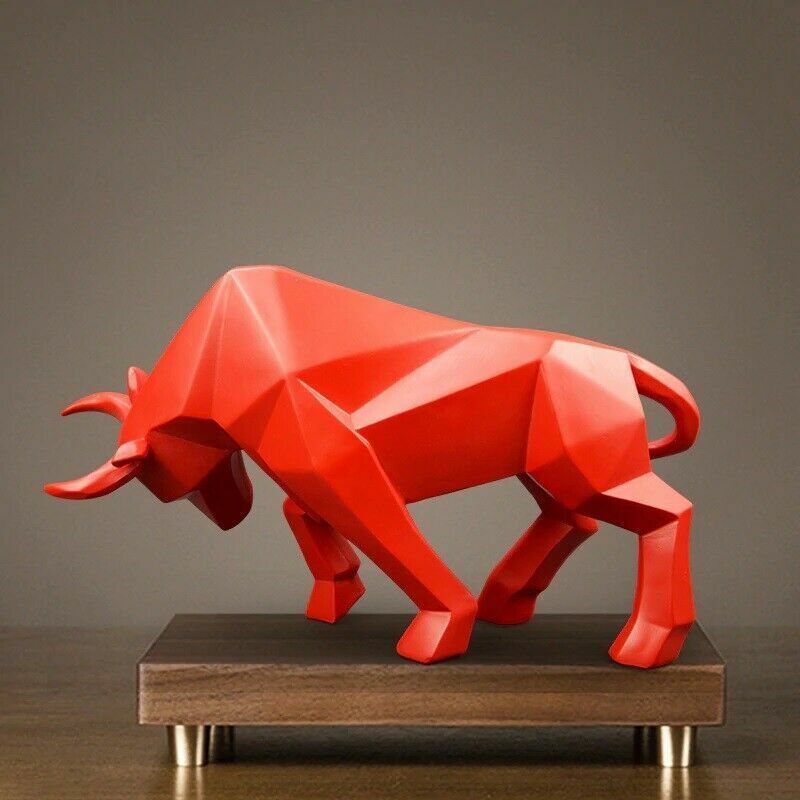 Sculpture Home Art Decor Resin Cow Statue BULL Animal Ornament Model Figure NEW
