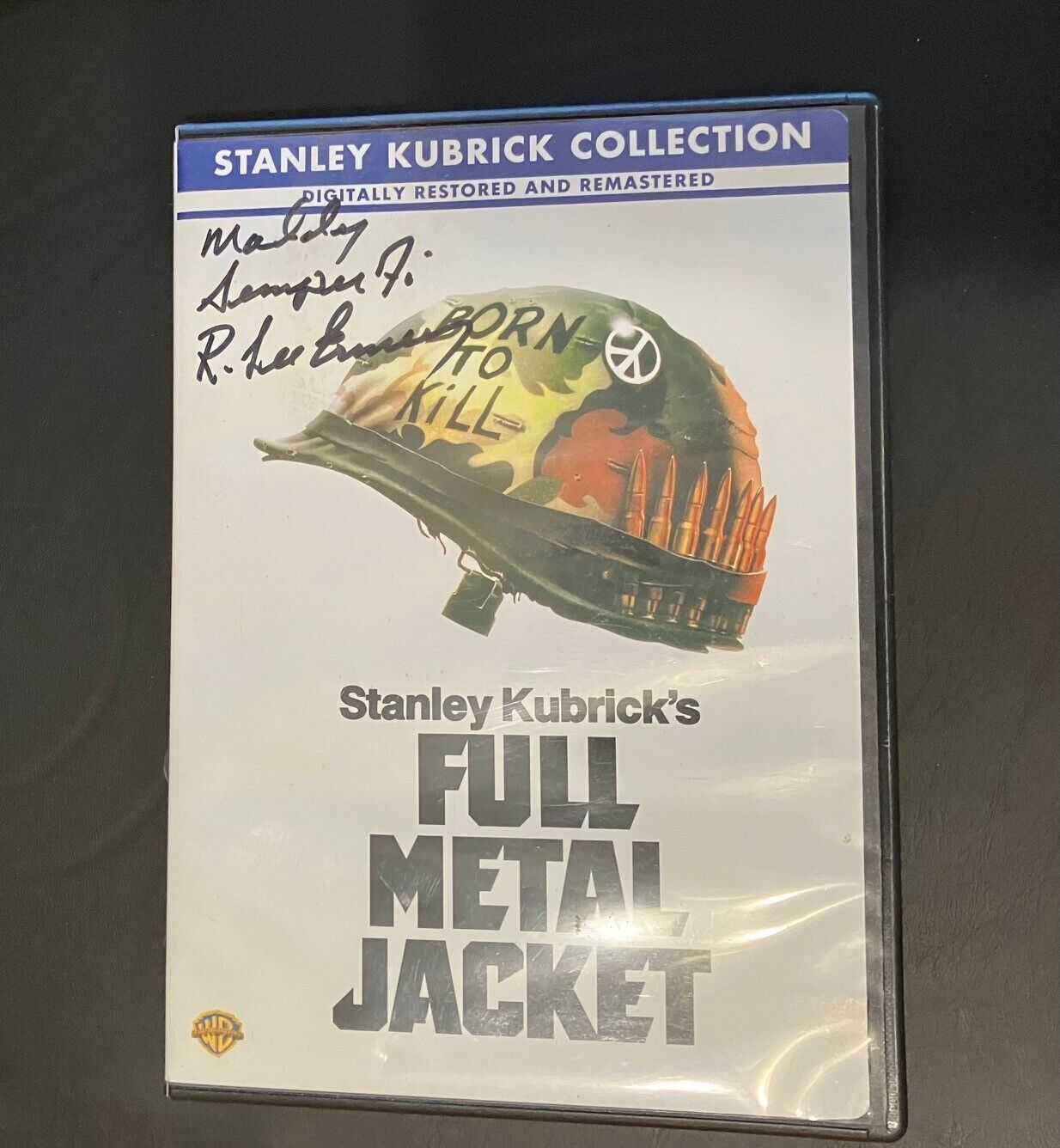 Autograph,  R. LEE ERMEY, FULL METAL JACKET  DVD, signed, USMC