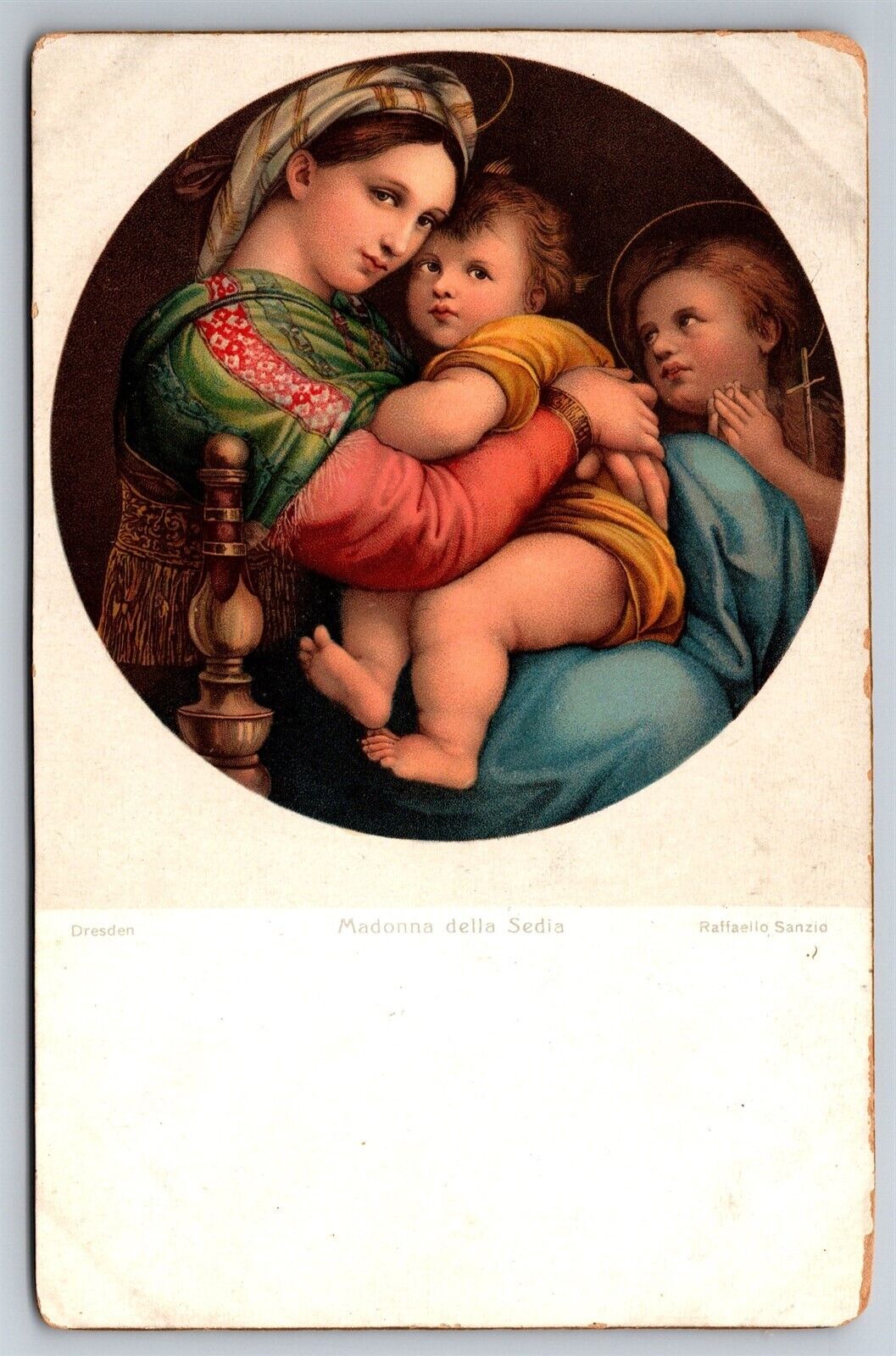 Madonna & Child With St Gabriel Religious Art Raphael C1910\'s Postcard L30