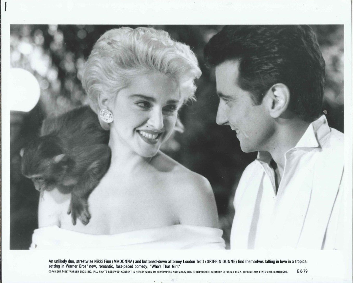 MADONNA WHOSE THAT GIRL GRIFFIN DUNNE  10X8  PHOTO  VINTAGE