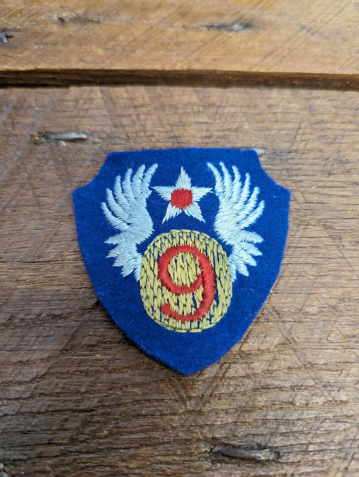 Vintage WWII US Military 9th Army Air Force Insignia Cut-Felt Shoulder Patch