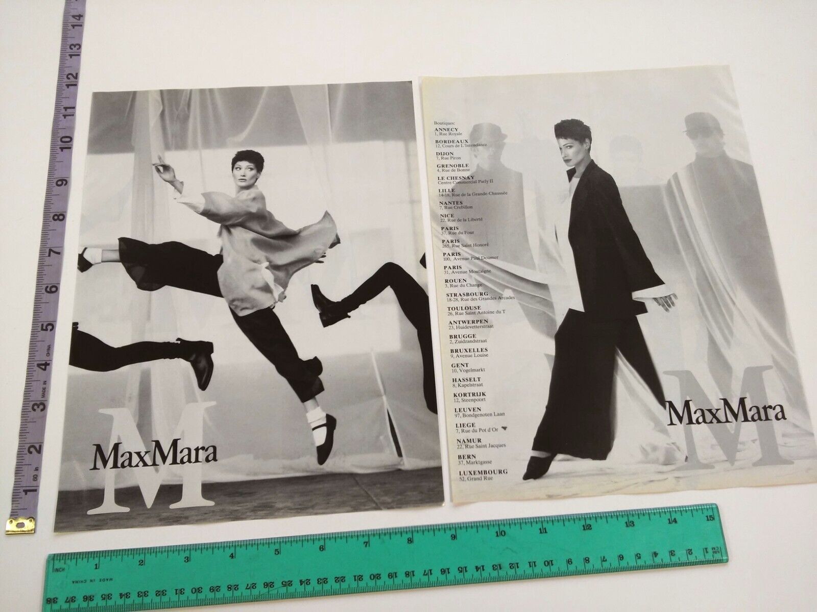 1994 Sexy Long Legs ankles feet shoes photo Max Mara Print Ad FRANCE 90\'s