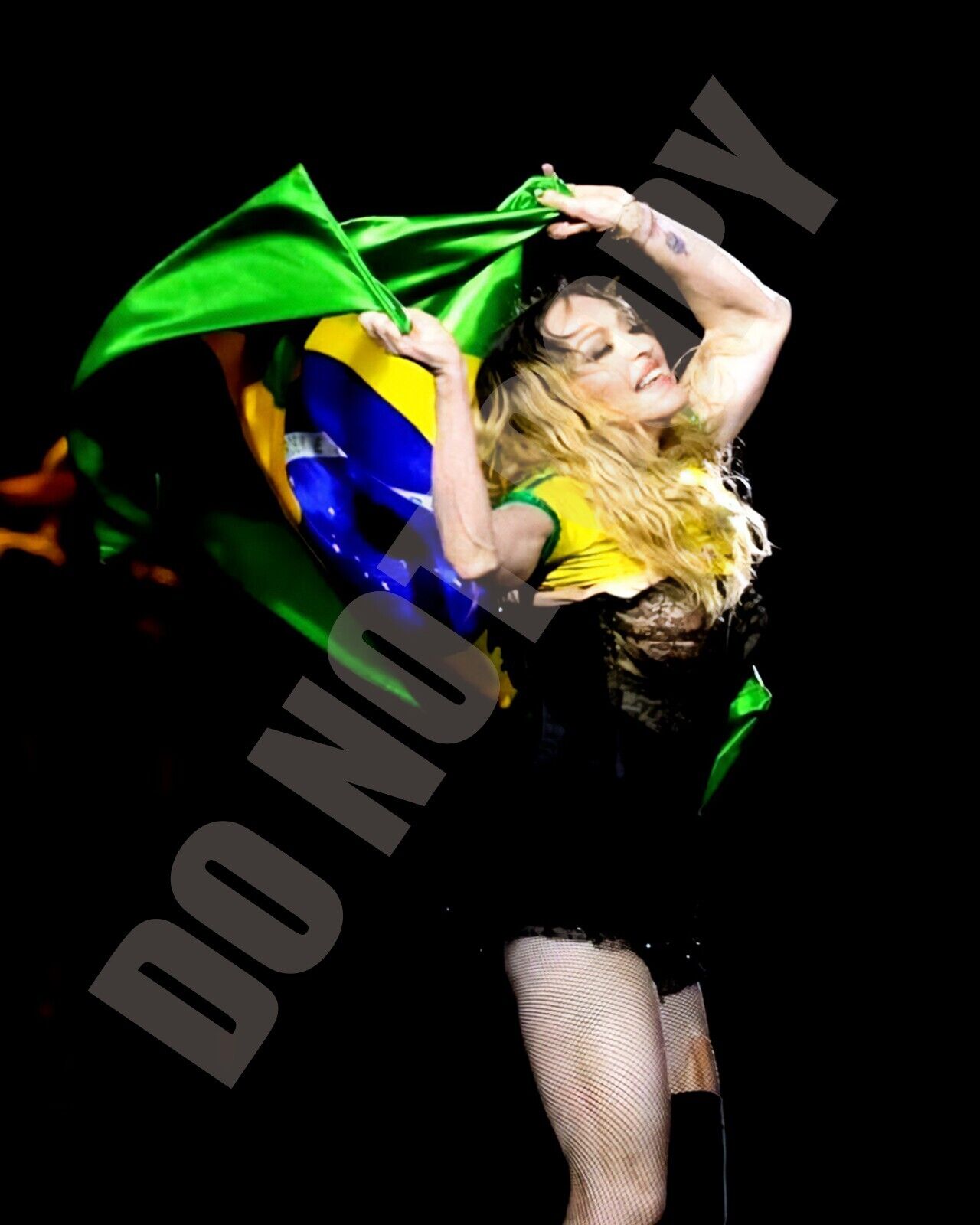 2024 Madonna Celebration Tour Concert In Brazil Copacabana Beach Flag 8x10 Photo