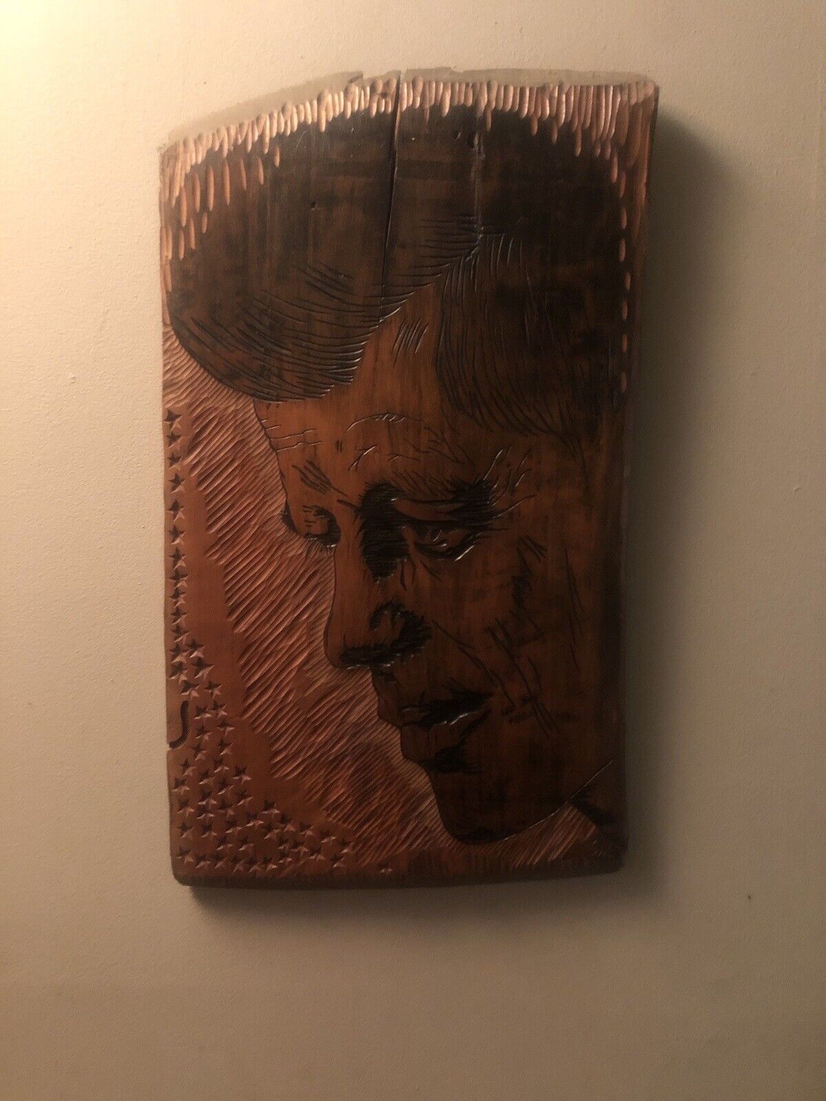 One Of A Kind Hand Carved Portrait John F Kennedy In Oak