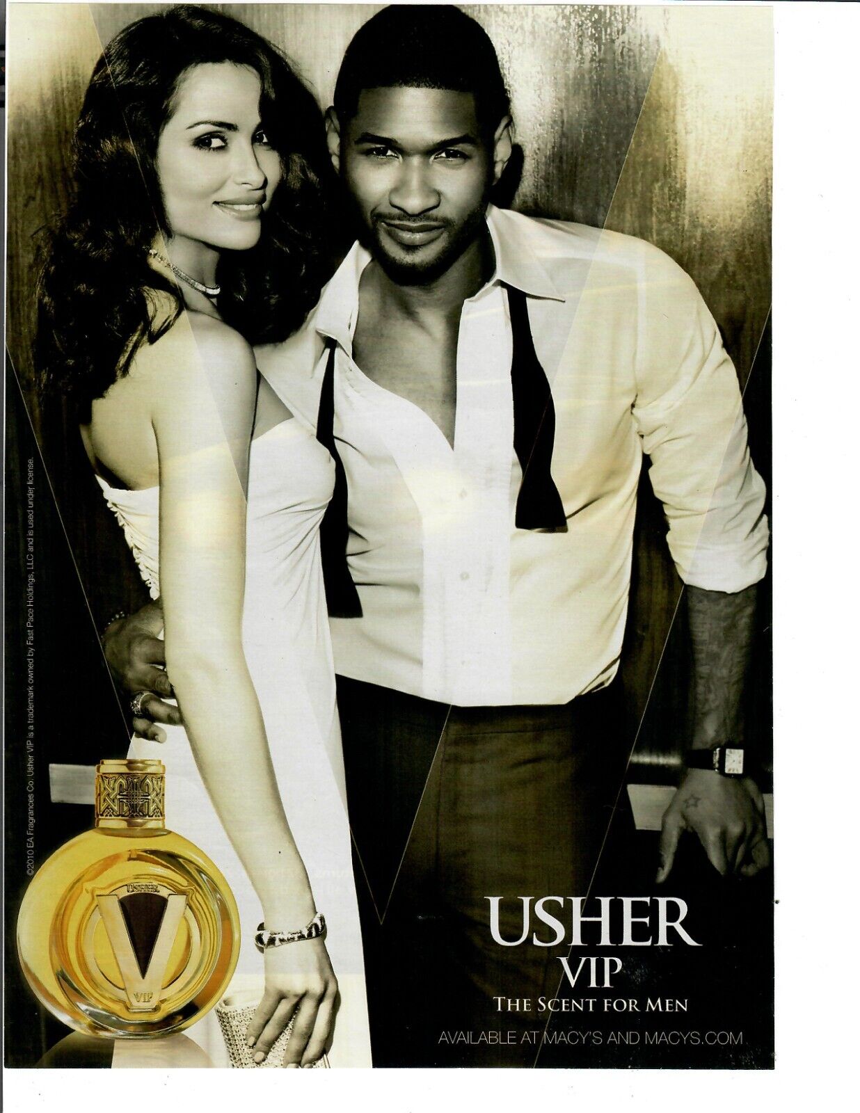 2010 Print Ad Usher VIP Cologne The Scent For Men Fragrance Singer Performer