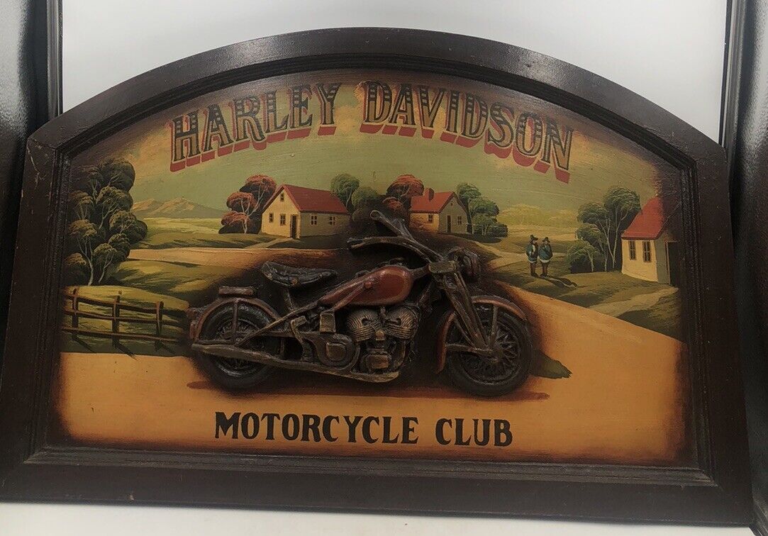 Wooden 3D Harley Davidson Vintage Painted Sign 23.5\