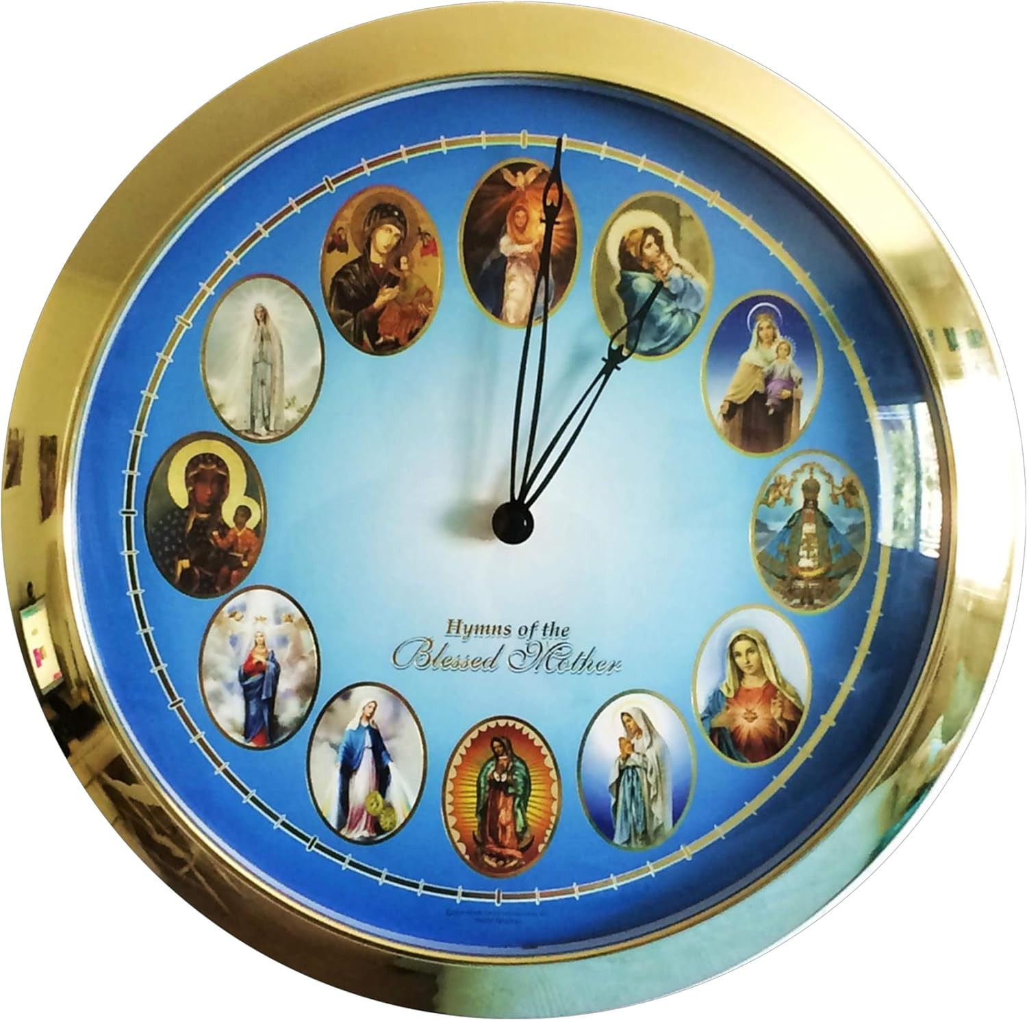 Blessed Mother Mary Melody round Clock