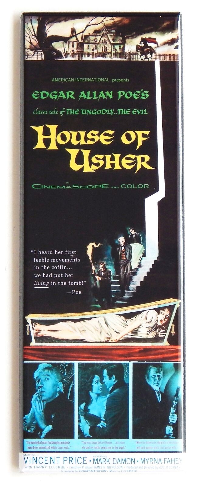 House of Usher FRIDGE MAGNET (1.5 x 4.5 inches) insert movie poster poe