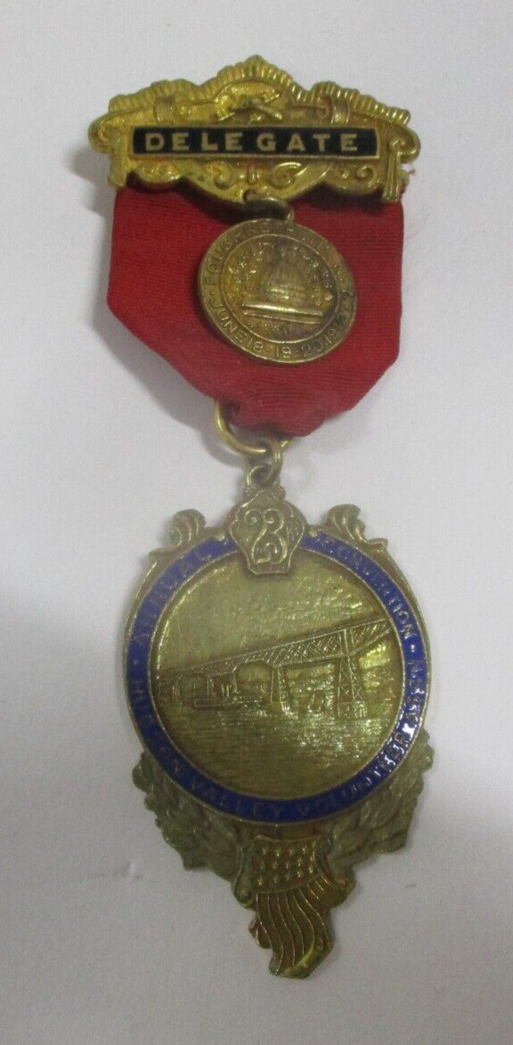 1912 FIRE Department Medal RIBBON POUGHKEEPSIE NEW YORK N.Y.