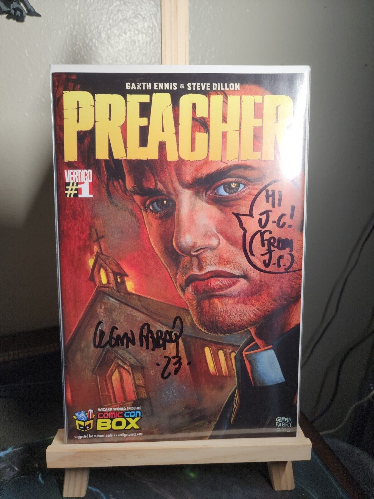 Preacher 1 Comic Con Box Variant Signed By  Glenn Fabry . 2016.