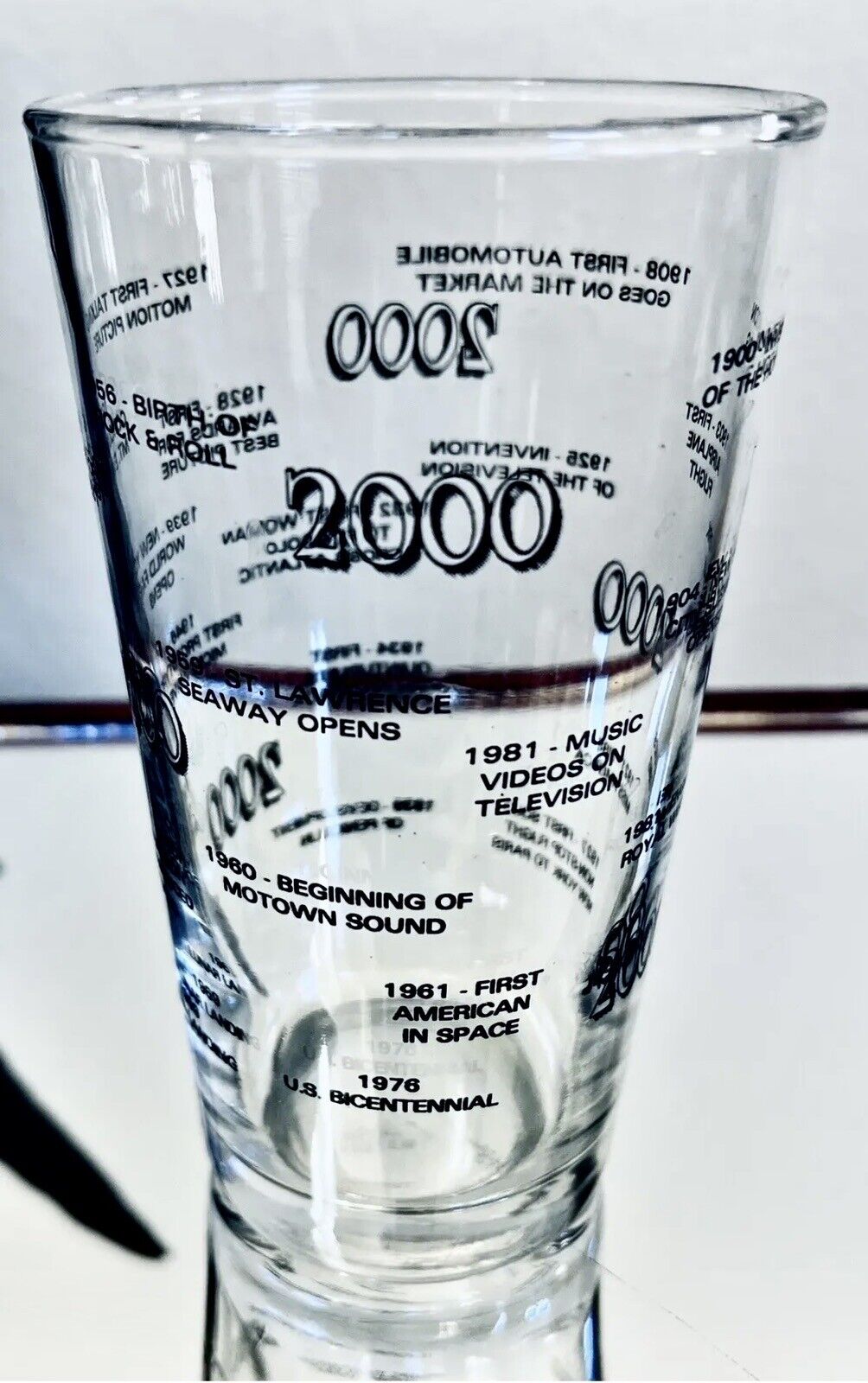 Historic Moments Inventions From  the 20th Century Rare Year 2000 Pint Glass