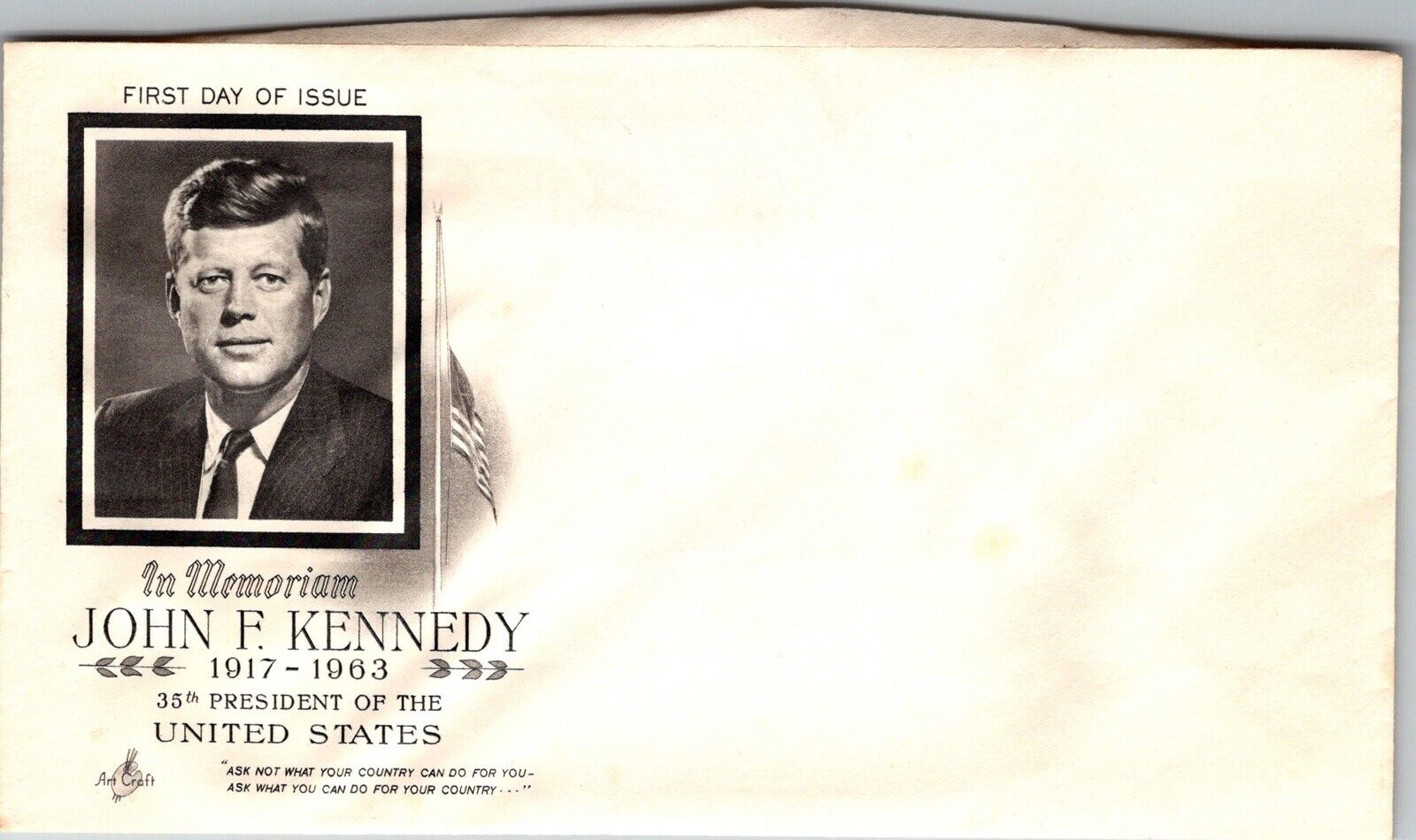 John F. Kennedy First Day Of Issue Envelope 