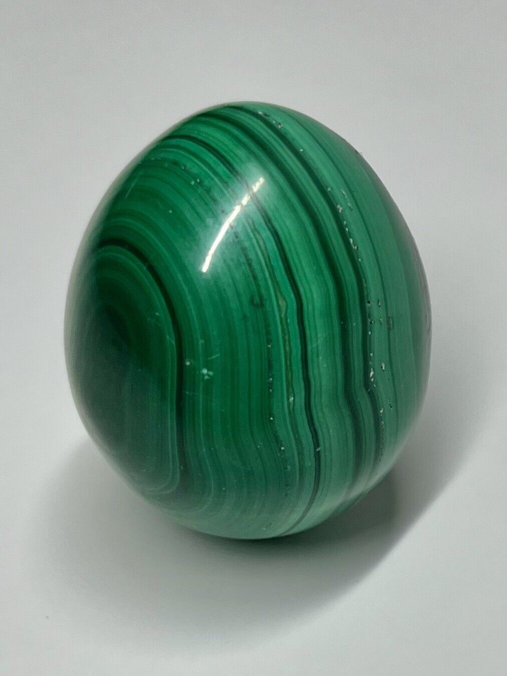MALACHITE Beautiful Polished Green Egg 2 Inches Tall 65 Grams