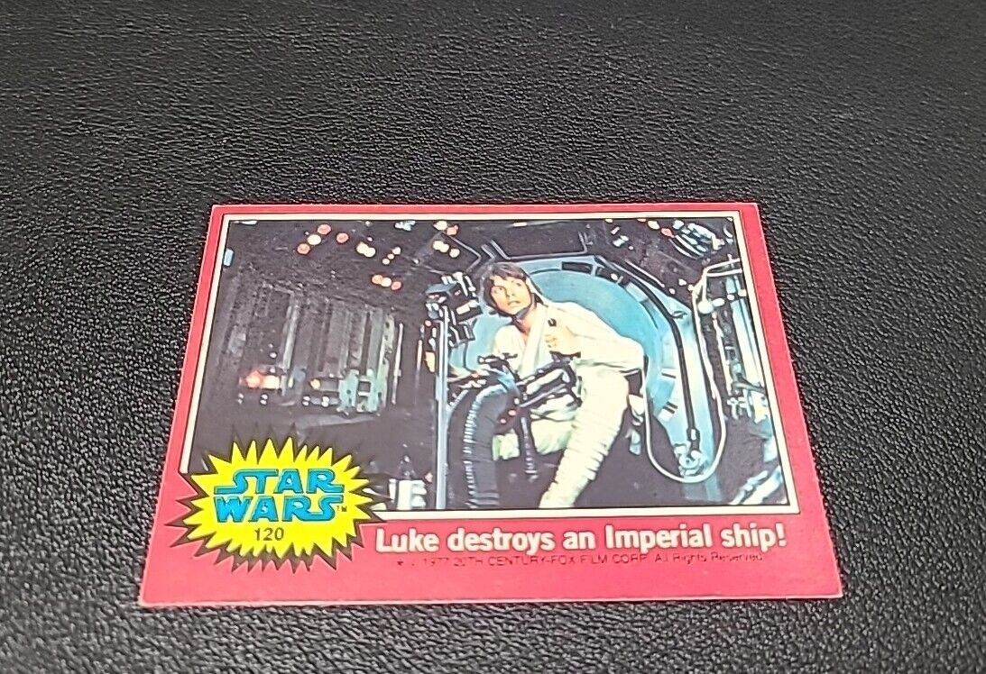 1977 Topps Star Wars Series 2 (Red) #120- Luke destroys an Imperial ship