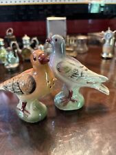 Aprx 4x5 Vintage Porcelain Mourning Turtle Dove Pigeon Bird salt Pepper Shakers picture