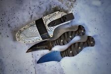 Custom Handmade fixed Blade Pikal Knife Reverse Edge With Trainer Carbon Steel picture