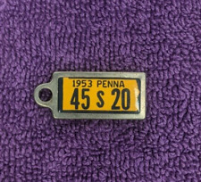 Vintage 1953 Pennsylvania DAV Tag Mini License Plate Key Chain Tag 45S20 picture