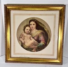 The Sistine Madonna And Child By Raphael Professional Framing Vintage  picture