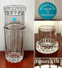 New w/ Label TIFFANY & CO.  Atlas Crystal Glass Bedside Carafe & Tumbler Set picture