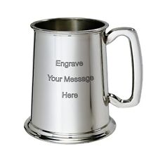 NEW Personalised 1 Pint Polished Pewter Tankard Any Message Engraved picture