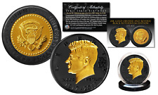 JFK 35th President 100th BDAY CELEBRATION Black Ruthenium & Gold Tribute Coin picture