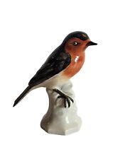 Vintage Unterweissbach Germany Porcelain Bird Figurine #8512 European Robin picture