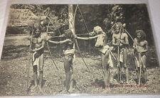 1907 RARE GERMAN STAMP-Wild Men of Ceylon-Natives w/ Bows & Arrows Postcard picture