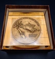 Vintage United States Navy Bicentennial Bronze Commemorative Coin Lucite Display picture