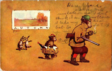 c1906 Artist S.S.Porter Signed, Autumn, Bears Series Vintage Postcard picture