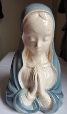 Vintage Royal Winsor Virgin Mary  Madonna Planter Vase  Religious Blue White picture