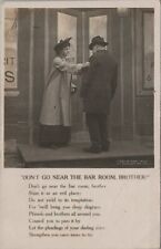 RPPC Postcard Humorous Don't Go Near the Bar Room Brother Temperance picture
