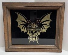 Vtg Harley Davidson Motorcycles Batwing Skull HD Foil Art Wall Decor  Gold Black picture