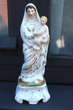 Antique vieux paris porcelain madonna child figurine statue picture