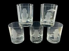 5 Abercrombie & Fitch X London Owl Company Old Fashioned Etched Drinking Barware picture