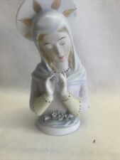 Vtg Mid Century Lefton Bisque Porcelain Madonna Figurine Catholic picture
