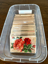 HUGE LOT of 175~Vintage Antique Greetings POSTCARDS-with Flowers~In Sleeves~ picture