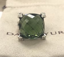 David Yurman 20x20mm Cushion on Point Ring with Prasiolite and Diamonds size 8.5 picture
