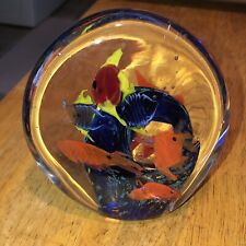 Vintage Art Glass Aquarium Fish Sculpture Paperweight #1 picture